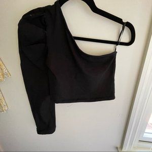 Bershka One shoulder puff sleeve top